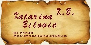 Katarina Bilović vizit kartica